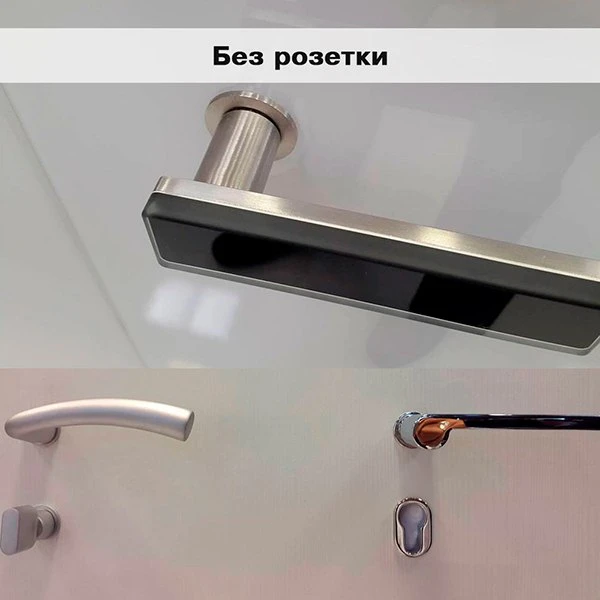 дверные ручки без розетки с минималистичным креплением на современных дверях